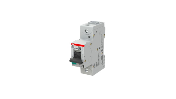 Interruttore magnetotermico ABB S800N-B, 1P 100A, montaggio su guida DIN, tensione 400-690 V, capacità di rottura 36 kA.