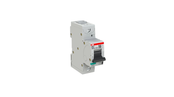 Interruttore magnetotermico ABB S800N-B, 1P 100A, montaggio su guida DIN, tensione 400-690 V, capacità di rottura 36 kA.