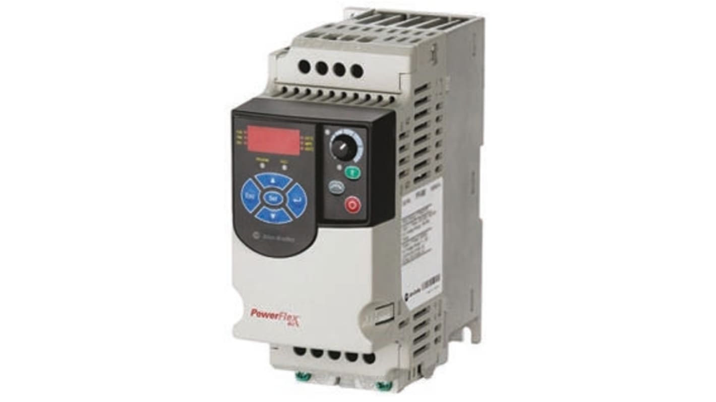 Inverter trifase Allen Bradley 22F-D024N114, 11 kW, montaggio a pannello, dimensioni 260x130x180 mm, comunicazione ModBus.