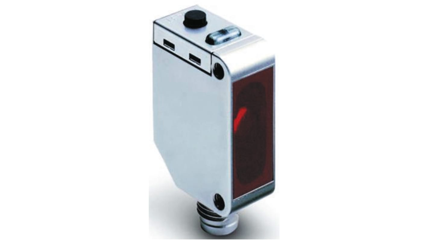 Sensore fotoelettrico Omron E3ZM-B61 2M, rettangolare a retroriflessione, rilevamento 500 mm, custodia in acciaio inox, IP69K.