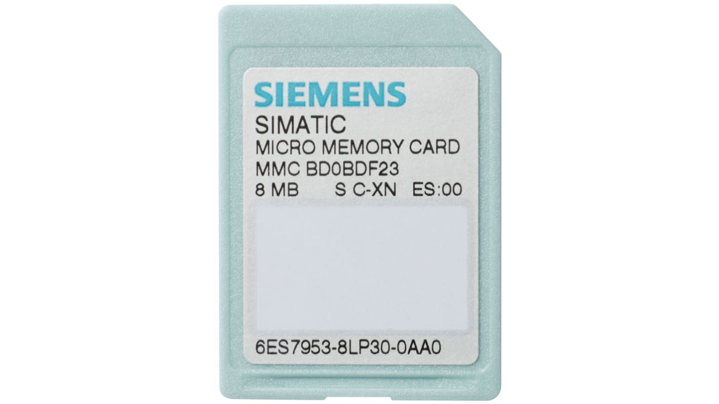 Scheda di memoria Siemens 6ES7953-8LP31-0AA0, 8 MB, compatibile con C7, ET200S, S7-300, progettata per automazione industriale.