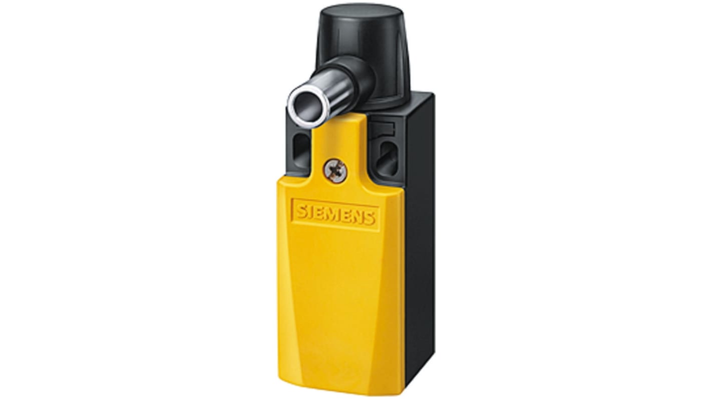 Interruttore di sicurezza Siemens 3SE5232-0LU21 per monitoraggio porte, configurazione NA/2NC, protezione Cat 4, angolo 22,5°.