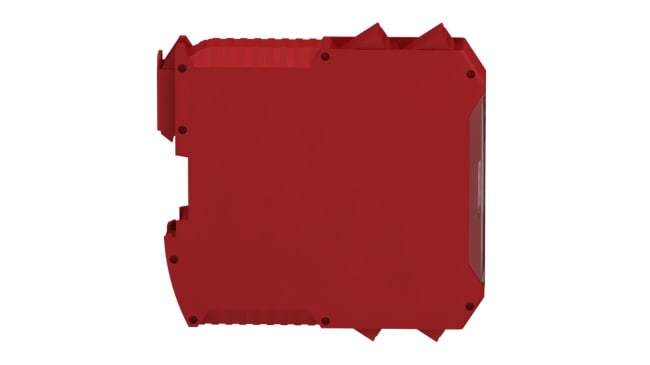 Modulo d'uscita relè di sicurezza Schneider Electric XPSMCMRO0004, 24 V c.c., 4 ingressi/uscite, montaggio su guida DIN, dimensioni 22,5 x 99 x 114,5 mm.