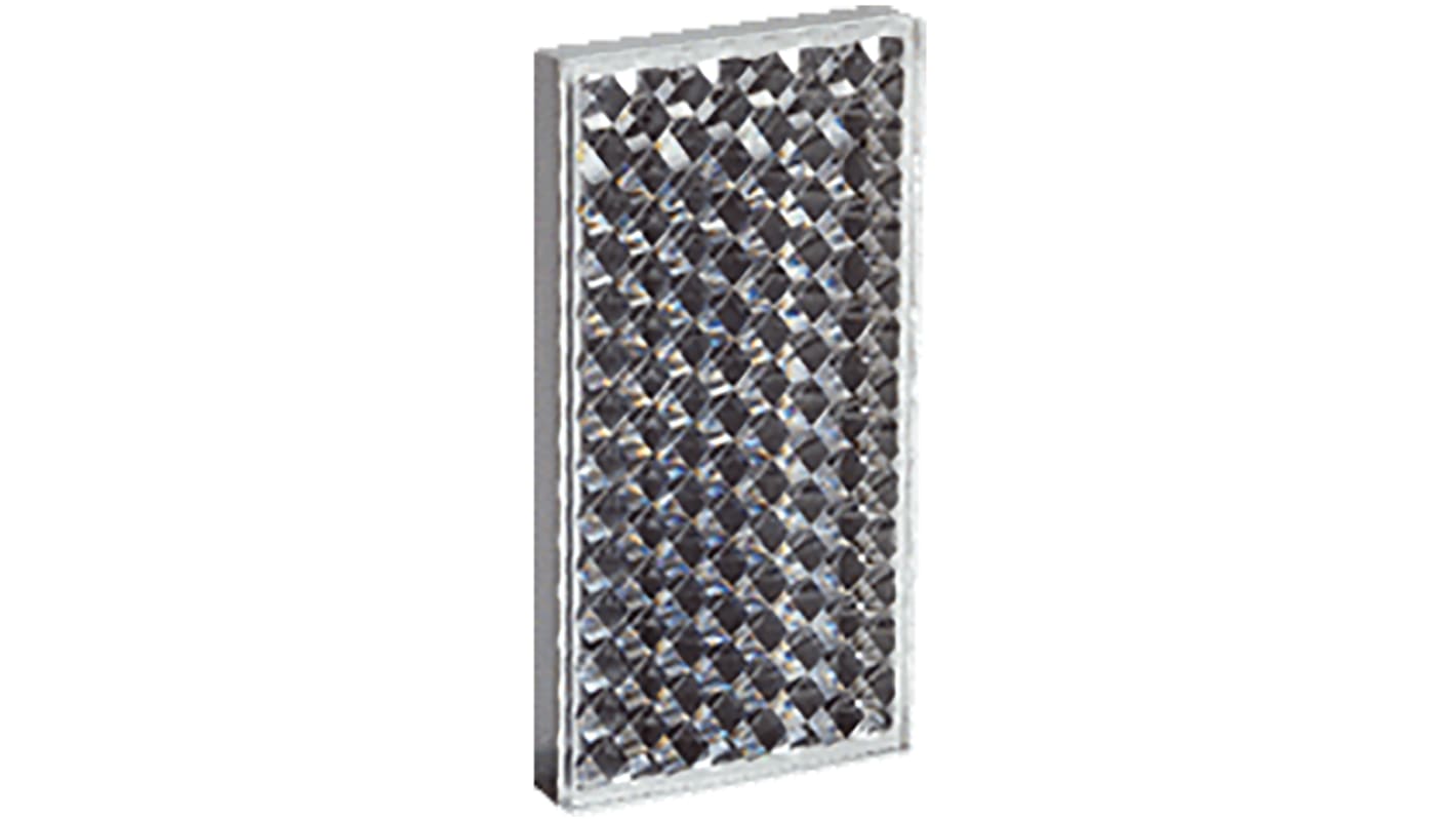 Riflettore Sick PL31A per sensori retroriflettenti, forma rettangolare, compatibile con diverse opzioni di montaggio.