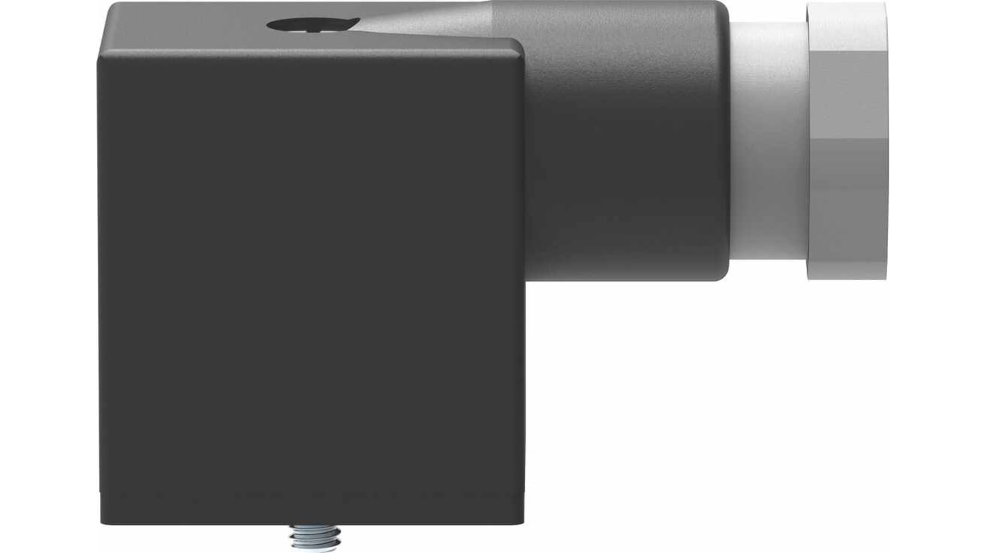 Connettore solenoide femmina Festo MSSD-F, 3 pin, conforme a DIN 43650 B, montaggio a vite, protezione IP65, per valvole e bobine.