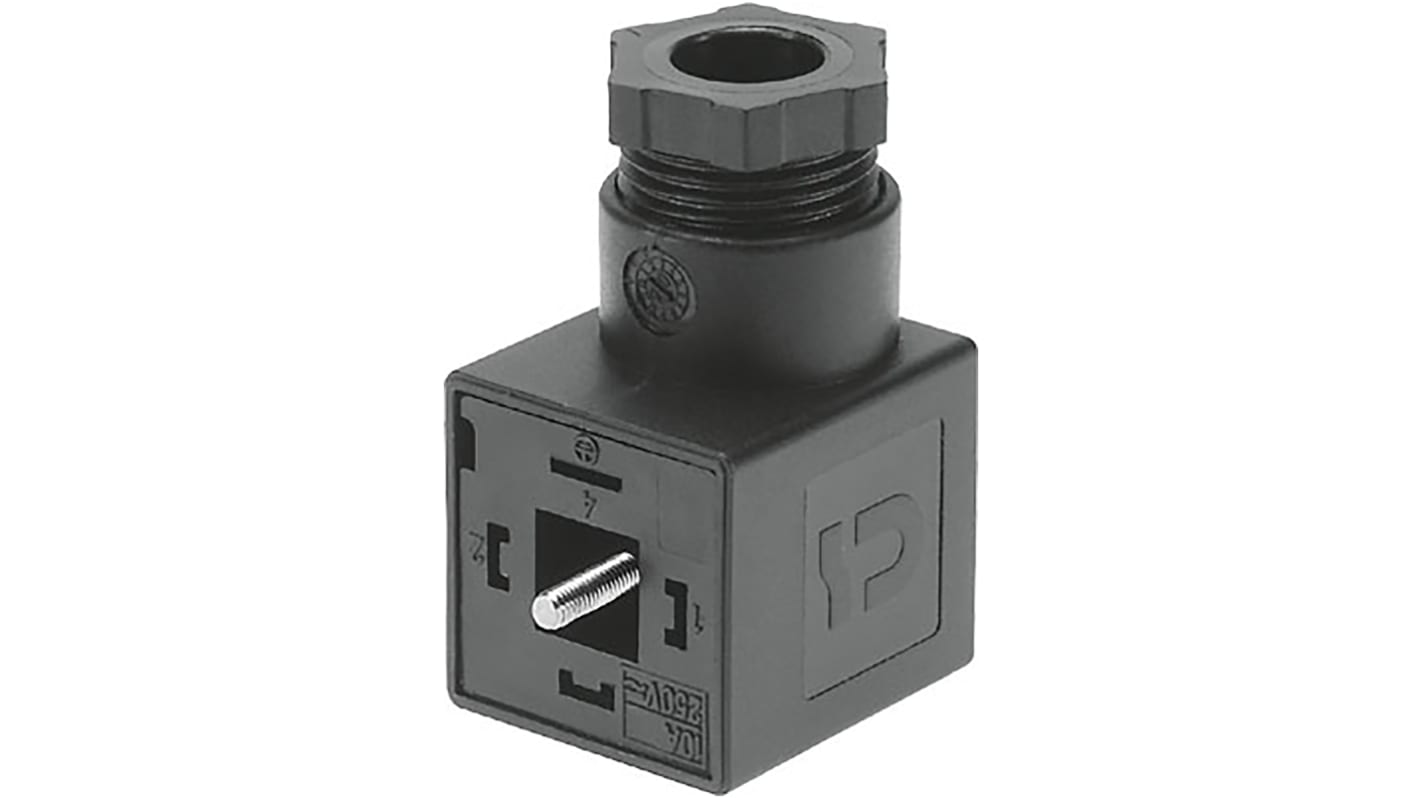 Connettore solenoide Festo MSSD-N femmina, 3 poli, DIN 43650 A, IP65, montaggio a vite, per cavi 8-10 mm.