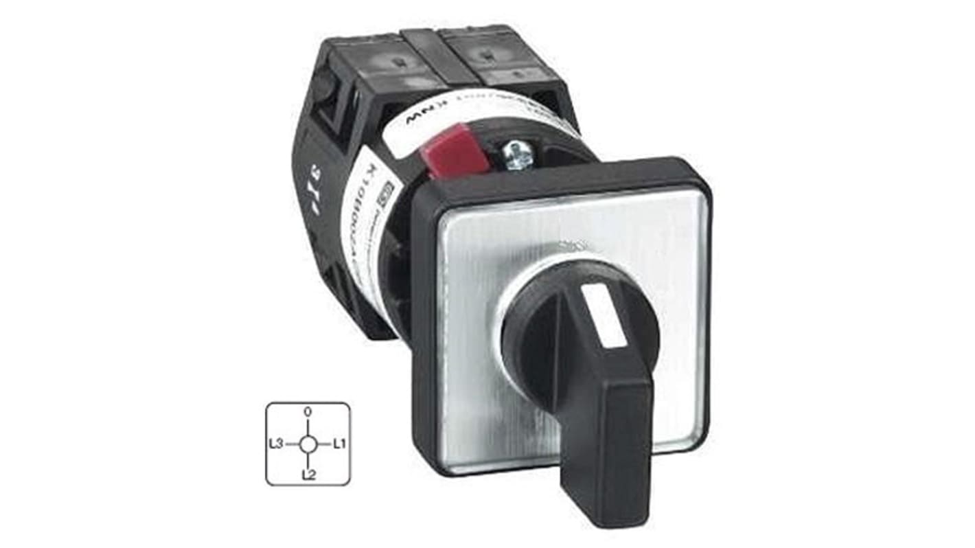 Interruttore a camma Schneider Electric Harmony K, modello K1F003MLH, DP3T, 3 posizioni, 10 A, montaggio Ø 16/22 mm, dimensioni 45 x 97 x 45 mm.