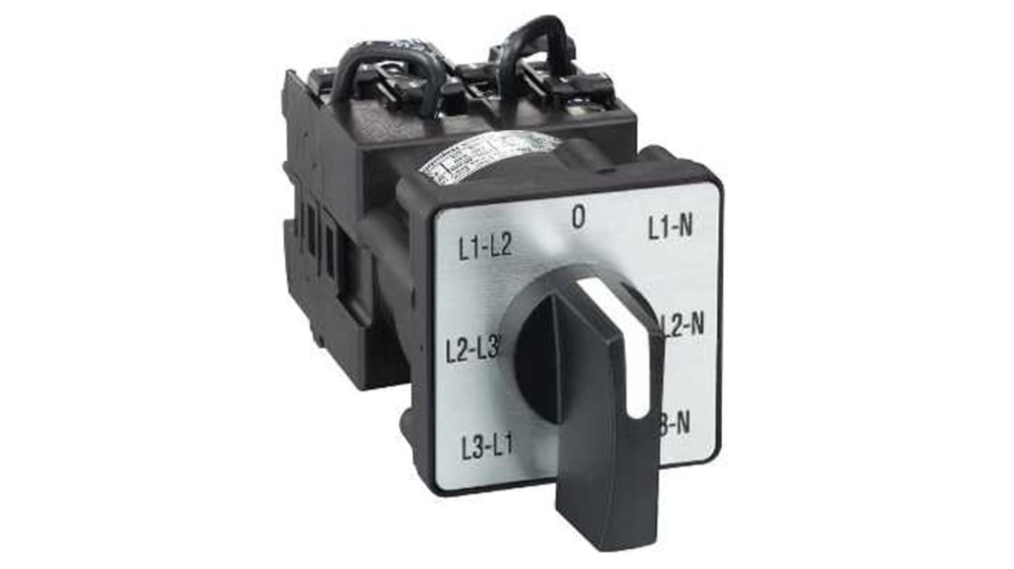 Interruttore a camma Schneider Electric Harmony K, modello K1F027MLH, 7 posizioni, tensione 690V, corrente 10 A, montaggio a vite. Dimensioni 45 x 97 mm.