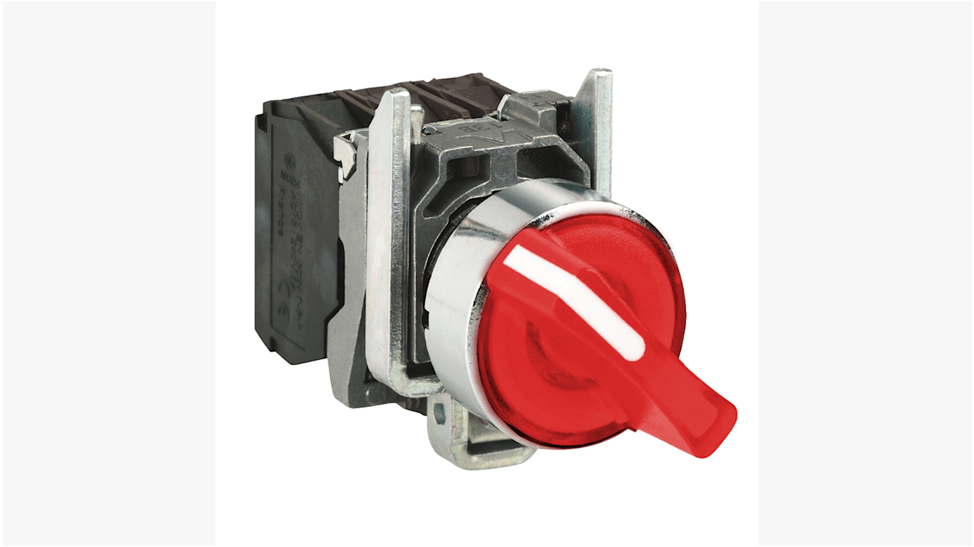 Selettore a chiave Schneider Electric XB4BK134M5, 3 posizioni, montaggio a vite, diametro foro 22 mm, protezione IP67.
