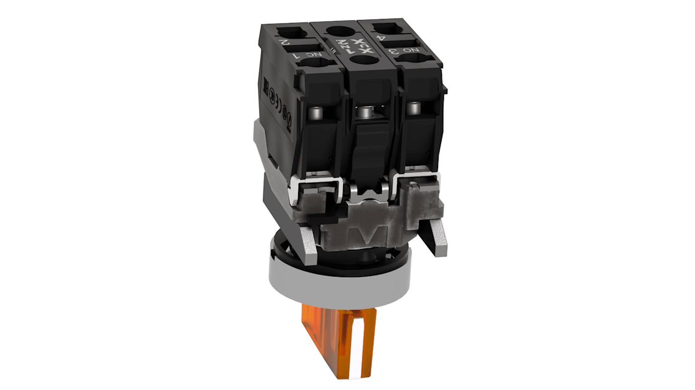 Selettore a chiave Schneider Electric XB4BK135B5, 3 posizioni, diametro foro 22 mm, costruzione in metallo, grado di protezione IP67.