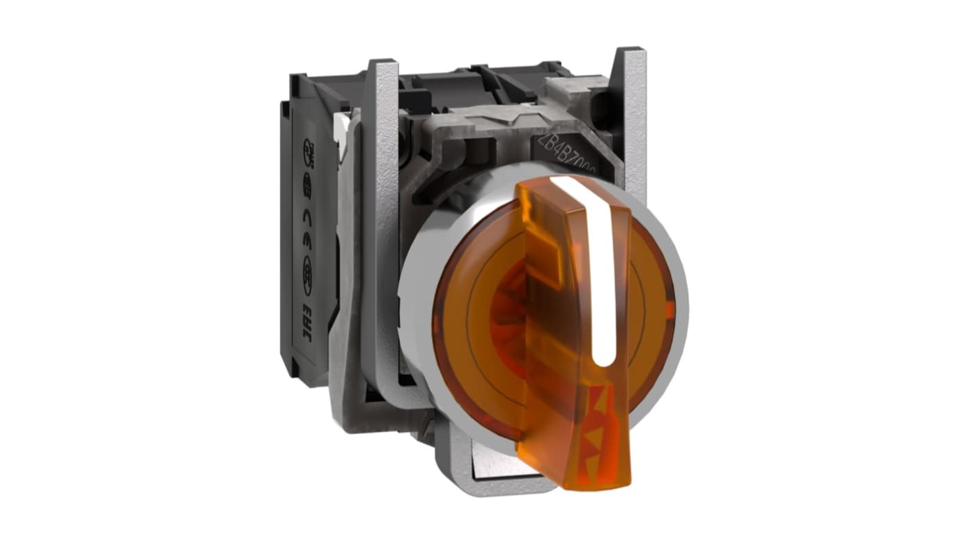 Selettore a chiave Schneider Electric XB4BK135M5, 3 posizioni, diametro foro 22 mm, illuminato, grado di protezione IP67.