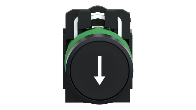 Pulsante rotondo SPST Schneider Electric XB5AA3351, montaggio a pannello, protezione IP66/IP67/IP69K, tensione max 600 V.