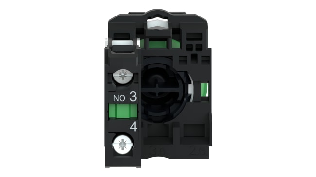 Pulsante rotondo SPST Schneider Electric XB5AA3351, montaggio a pannello, protezione IP66/IP67/IP69K, tensione max 600 V.