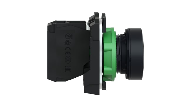Pulsante rotondo SPST Schneider Electric XB5AA3351, montaggio a pannello, protezione IP66/IP67/IP69K, tensione max 600 V.