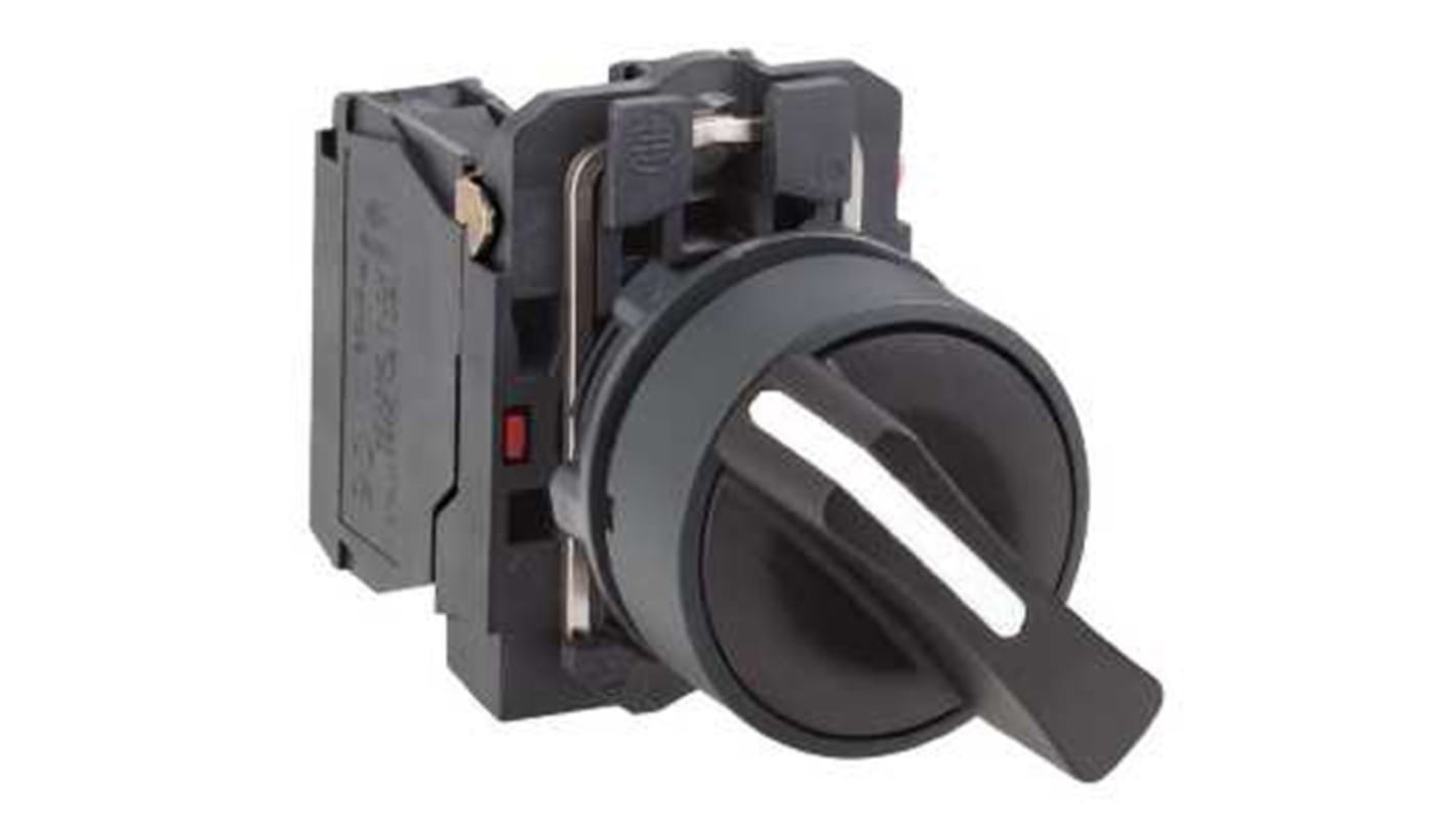 Selettore a chiave a 2 posizioni Schneider Electric XB5AD41, diametro foro 22 mm, protezione IP67, attivazione a molla.