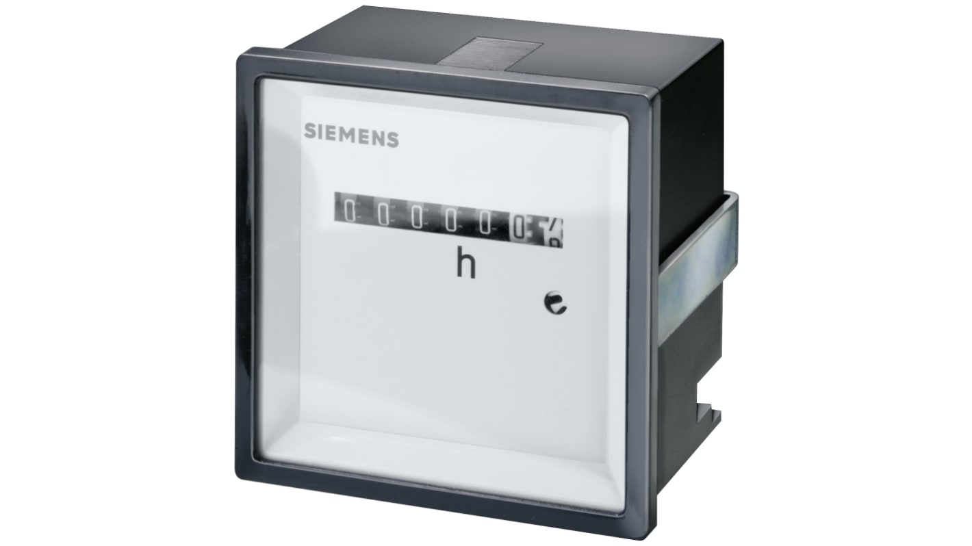 Contatore elettronico Siemens 7KT5601, 72 x 72 mm, montaggio frontale, alimentazione 115 V, display 7 cifre, protezione IP20.