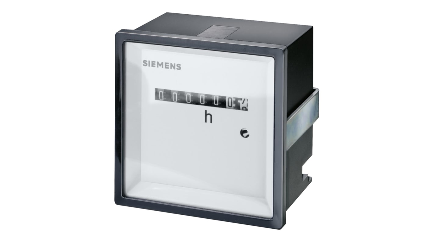 Contatore elettronico Siemens 7KT5604, 72 x 72 mm, montaggio frontale, alimentazione 230 V, display 7 cifre, protezione IP20.