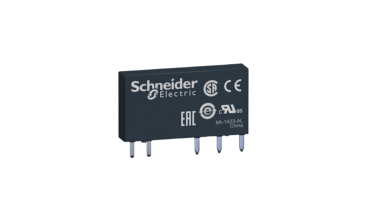 Relè di potenza Harmony Relay RSL1GB4BD Schneider Electric, SPDT, 24V cc, montaggio su circuito stampato e guida DIN. Ideale per applicazioni industriali.