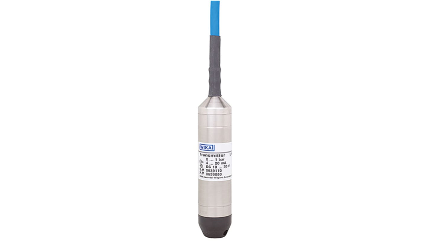 Sensore di pressione WIKA 46879434, trasmettitore a immersione, acciaio inox, IP68, 4-20 mA, -10/+50 °C, 2.8 psi.