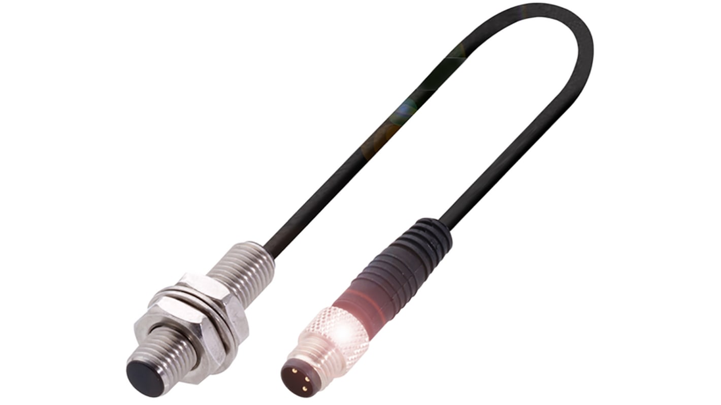 Sensore di prossimità BALLUFF BES 516-324-G-E4-C-S49-00, cilindrico M8 PNP, rilevamento 2 mm, IP68, montaggio a filo.
