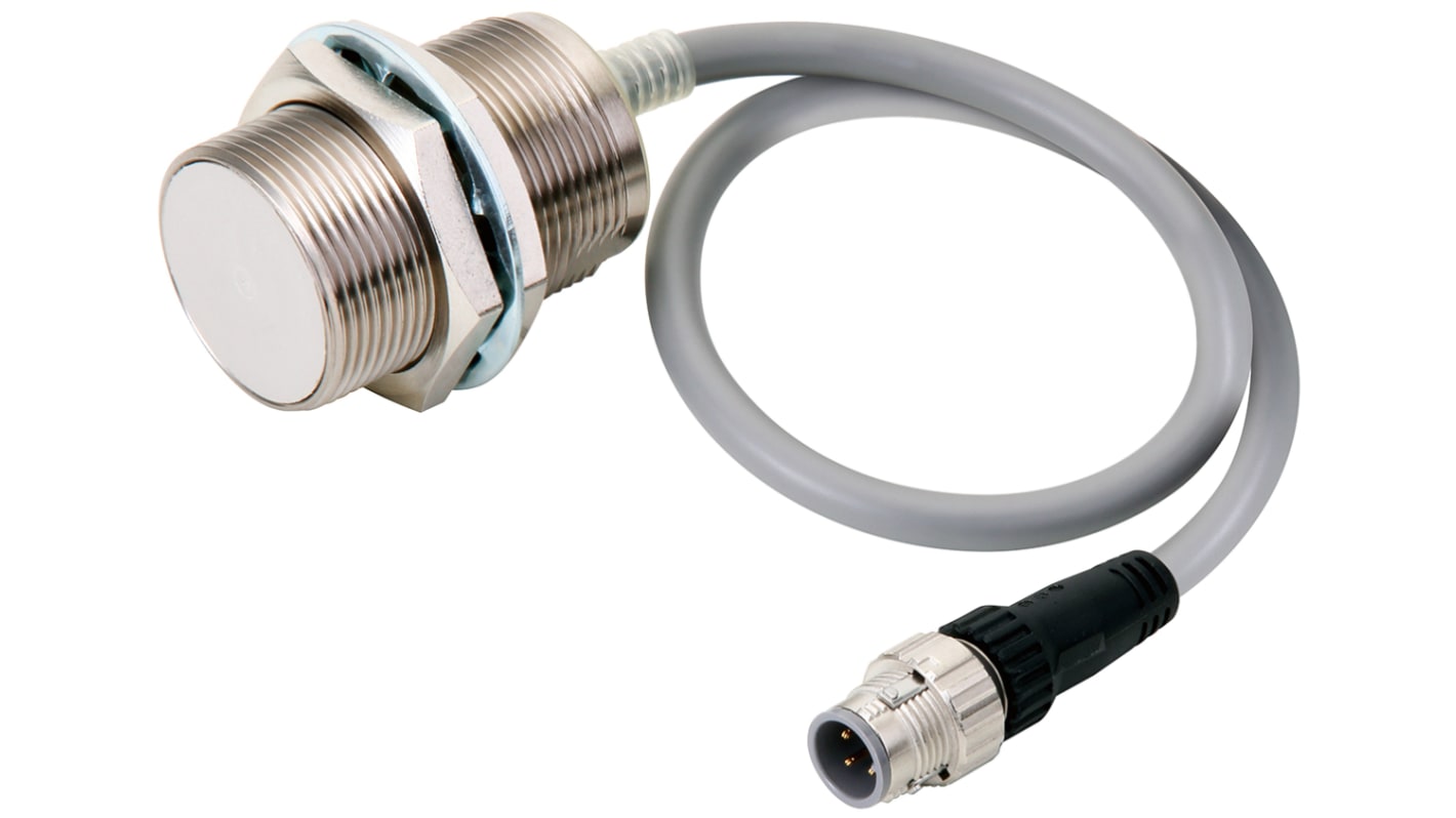 Sensore di prossimità cilindrico PNP Omron E2EX10B4M1TJIL303OMS, M30, rilevamento 10 mm, IP67, alimentazione 10-30 V c.c.