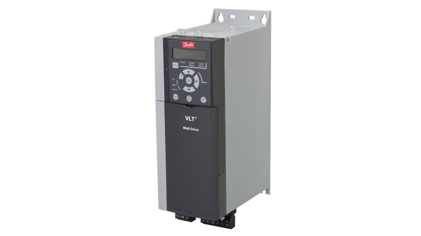 Inverter Danfoss 134U2987 VLT FC280, 11 kW, 400 V, 3 fasi, montaggio a pannello, dimensioni 320x245x135 mm.