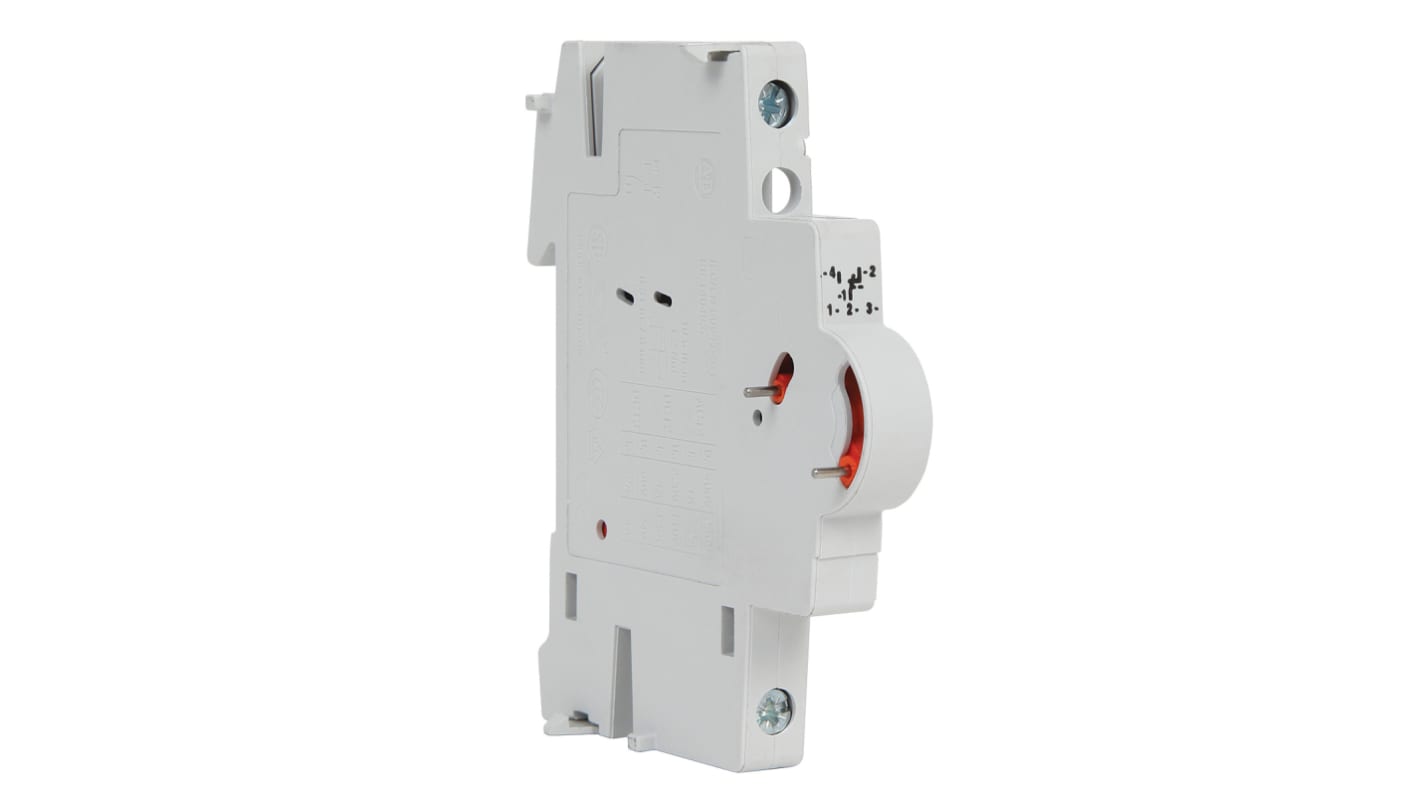 Allen Bradley 189-AR3, modulo contatti ausiliari per interruttore automatico, montaggio su guida DIN, dimensioni 85x17,5x69 mm.