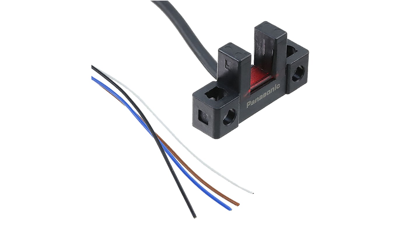 Sensore fotoelettrico a forcella Panasonic PM-L45-C3, rilevamento 6 mm, uscita NPN, montaggio a pannello, IP64.