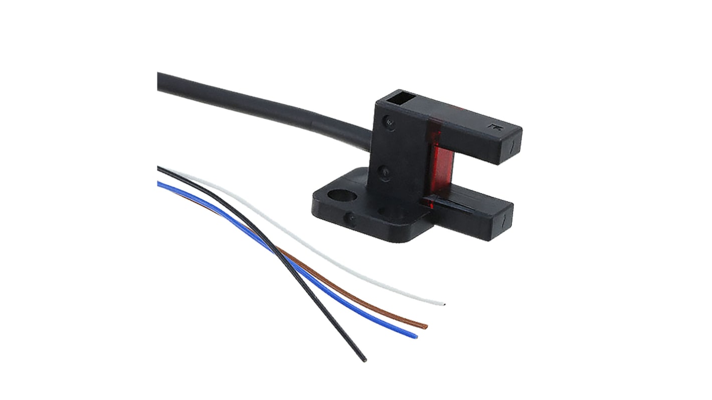 Sensore fotoelettrico a forcella Panasonic PM-F45, rilevamento 6 mm, uscita NPN, montaggio a pannello, IP64.