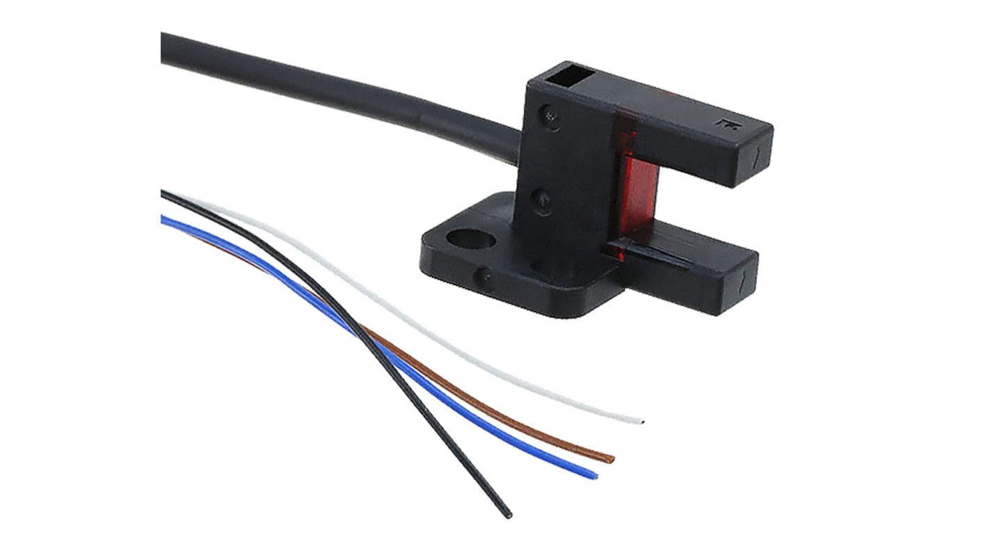 Sensore fotoelettrico a forcella Panasonic PM-R45-P, rilevamento 6 mm, uscita PNP, montaggio a pannello, IP64.
