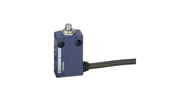 Interruttore di fine corsa Telemecanique Sensors XCMN2110L1, pistone a molla, configurazione NO/NC, IP65, dimensioni 30mm x 60mm x 16mm.