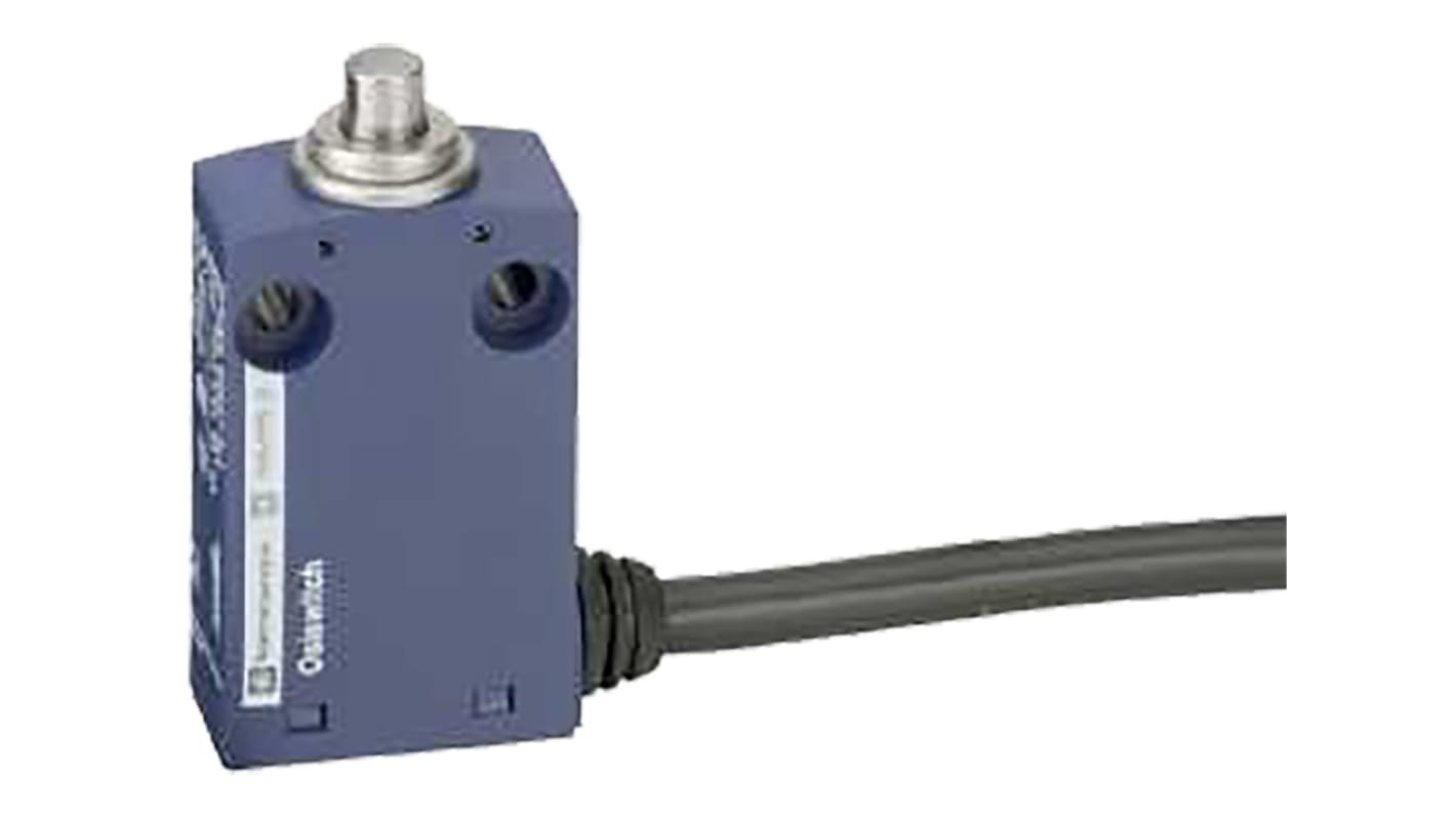 Interruttore di fine corsa Telemecanique XCMN2110L2, pistone a molla, configurazione NO/NC, IP65, montaggio verticale.