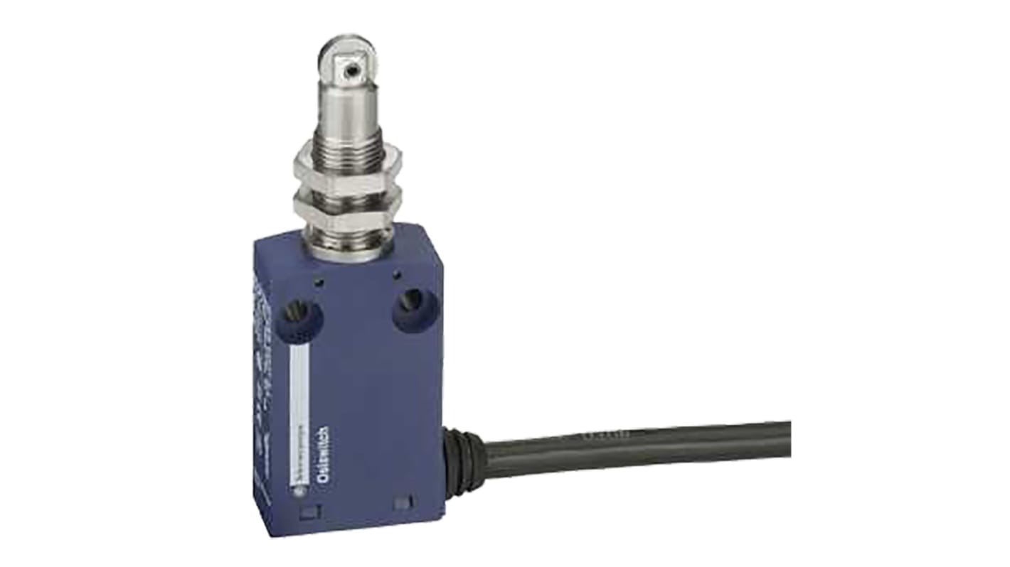 Interruttore di fine corsa a rotella Telemecanique Sensors XCMN21F2L1, configurazione NO/NC, protezione IP65, dimensioni 30mm x 16mm x 88mm.