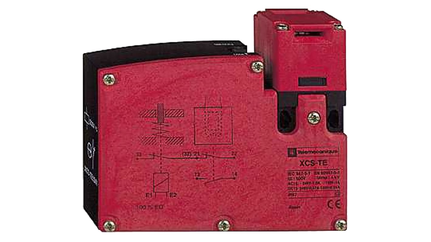 Interruttore di sicurezza Telemecanique Sensors XCSTE7511, grado di protezione IP67, dimensioni 110x33x94 mm, con bloccaggio a chiave.