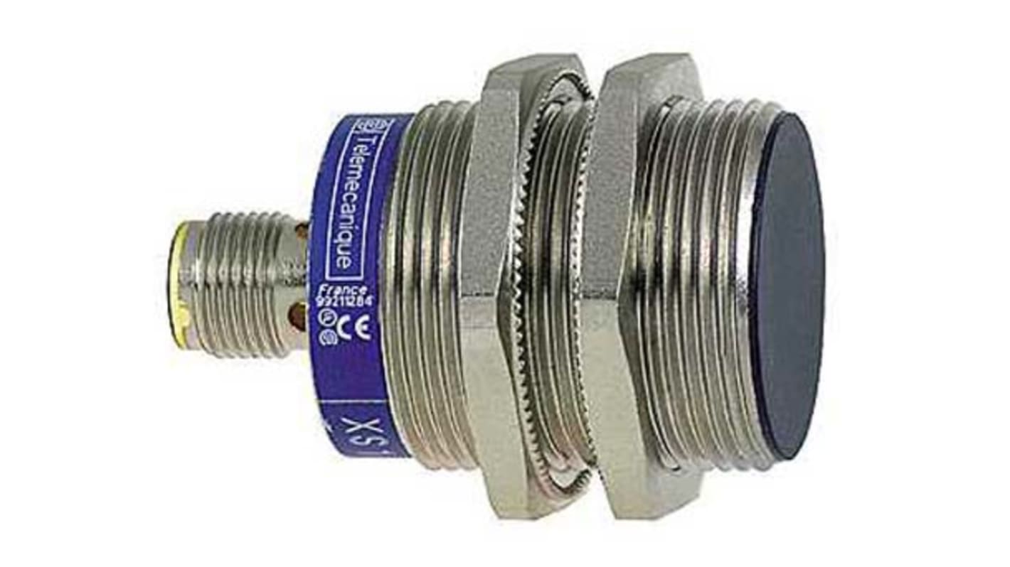 Sensore di prossimità cilindrico PNP Telemecanique Sensors XS1N30PC410D, M30, rilevamento 10 mm, IP67, connettore M12 a 4 pin.