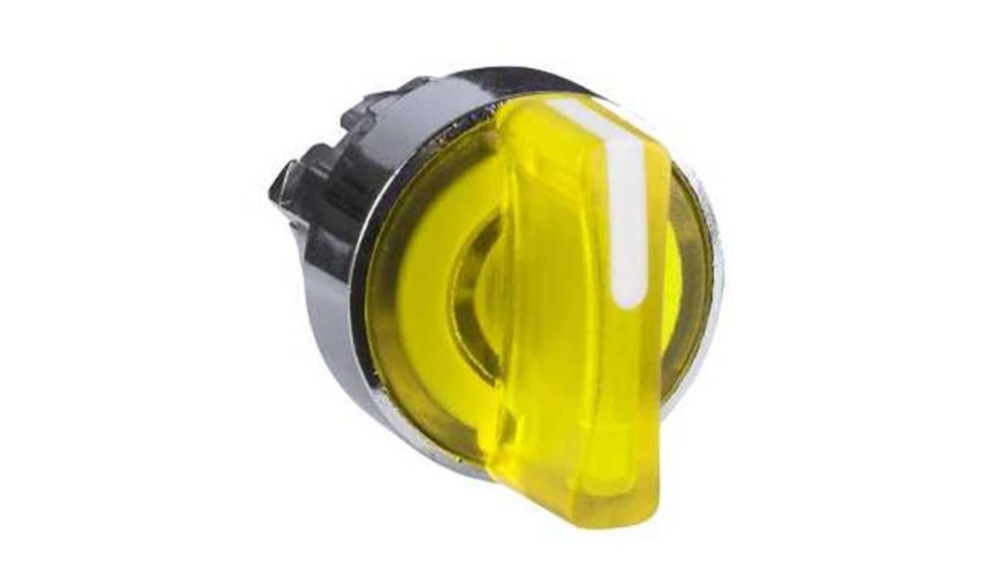 Selettore illuminato Schneider Electric ZB4BK1483, 2 posizioni, diametro 22mm, protezione IP66/IP67, attivazione a ritorno a molla.
