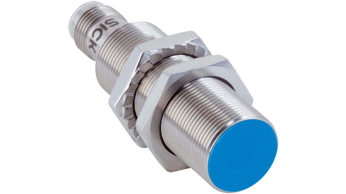 Sensore di prossimità cilindrico Sick IMB18-08BPPVC0S, PNP, M18 x 1, rilevamento 8 mm, IP68/IP69K, acciaio inox.