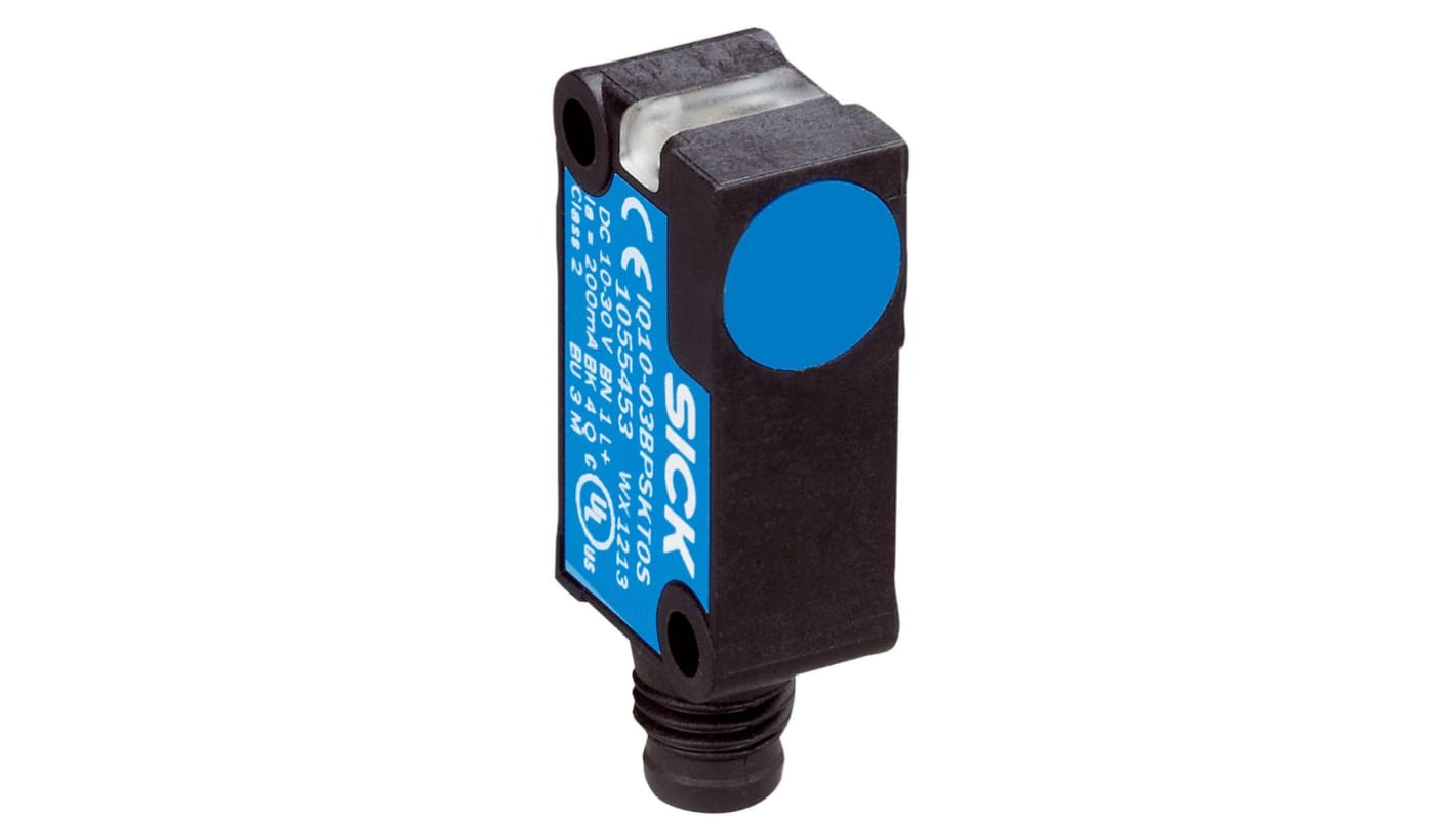 Sensore di prossimità Sick IQC10-03BPPKQ8SA00, induttivo PNP, rilevamento 3 mm, custodia in acciaio inox, IP68/IP69K.