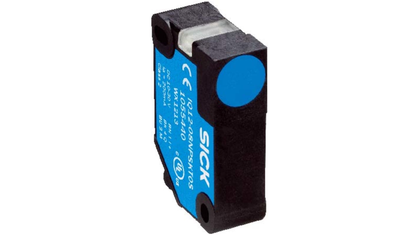 Sensore di prossimità PNP Sick IQC12-04BPPKQ8SA00, induttivo, 4 mm, IP68/IP69K, connettore M12, temperatura -40/+75 °C.