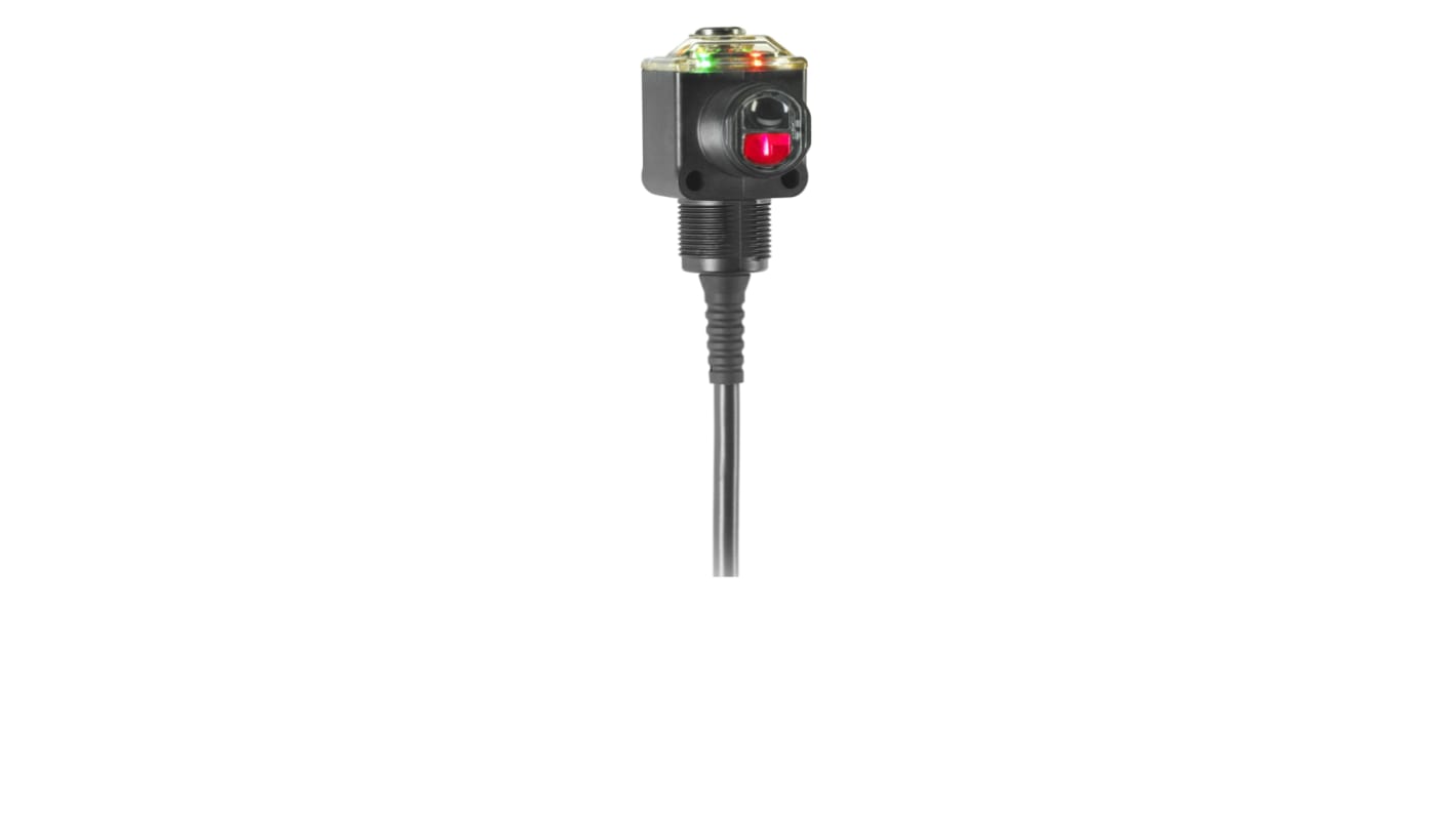 Allen Bradley 42EF-D2MPAK-A2, sensore fotoelettrico rettangolare a riflessione diffusa, IP67, montaggio filettato, rilevamento 500 mm.