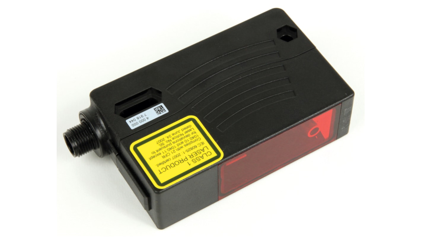 Allen Bradley 45LMS-D8LGC1-D4, sensore fotoelettrico rettangolare con gamma di rilevamento 200-8000 mm, montaggio filettato, grado di protezione IP65.