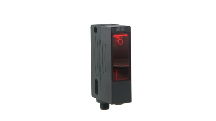 Allen Bradley 45LMS-D8LGC1-D4, sensore fotoelettrico rettangolare con gamma di rilevamento 200-8000 mm, montaggio filettato, grado di protezione IP65.