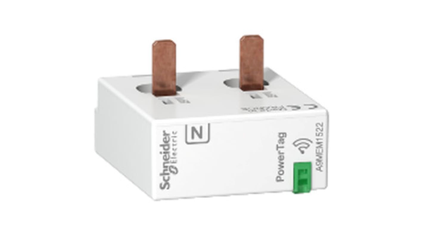 Sensore di energia PowerTag A9MEM1522 Schneider Electric Acti 9 Wireless per monitoraggio morsettiere elettriche. Ottimizza l'efficienza energetica.