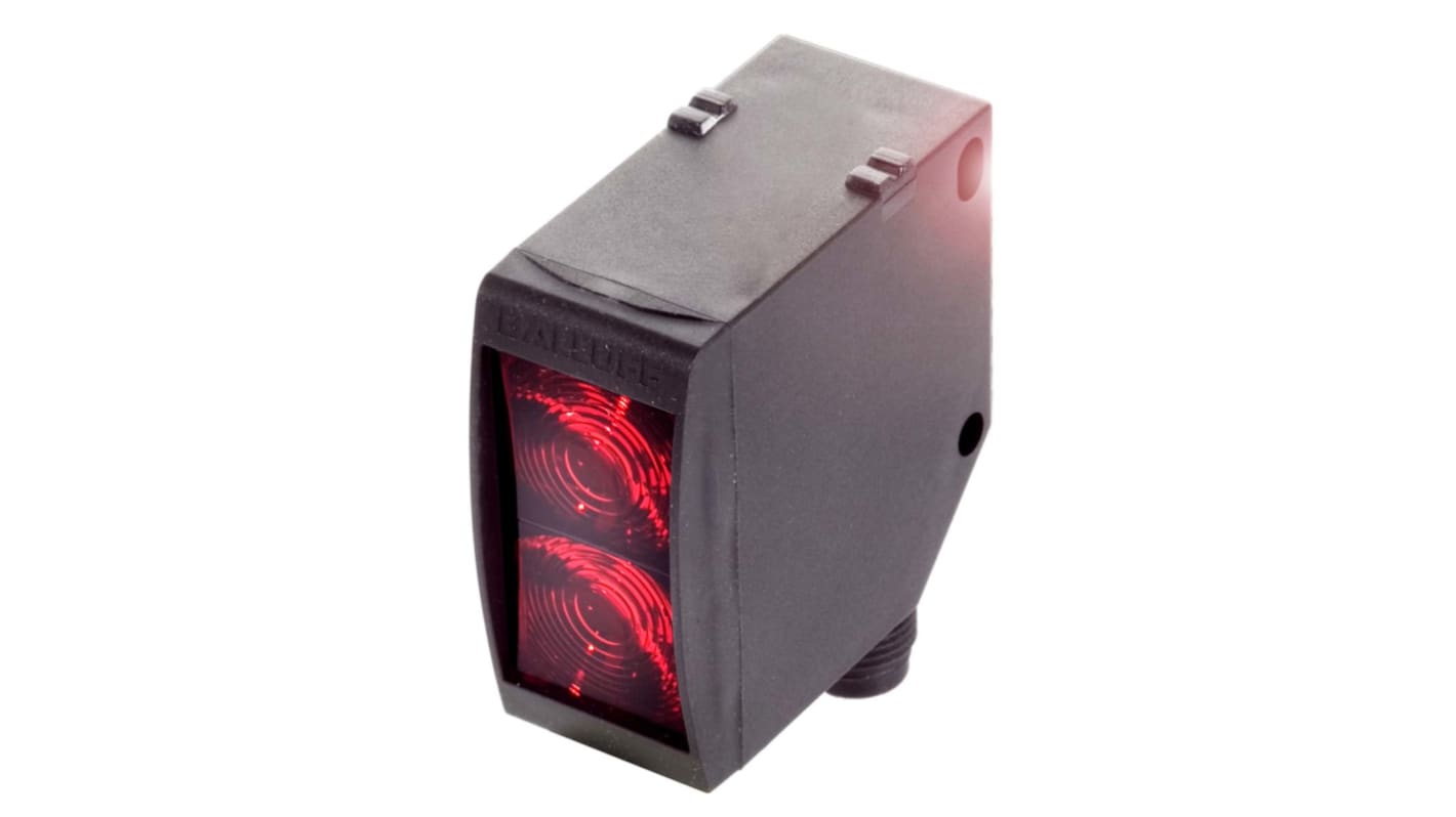 Sensore fotoelettrico rettangolare BALLUFF BOS 23K-XI-RS11-S4, rilevamento fino a 20 m, montaggio filettato, grado di protezione IP6X.