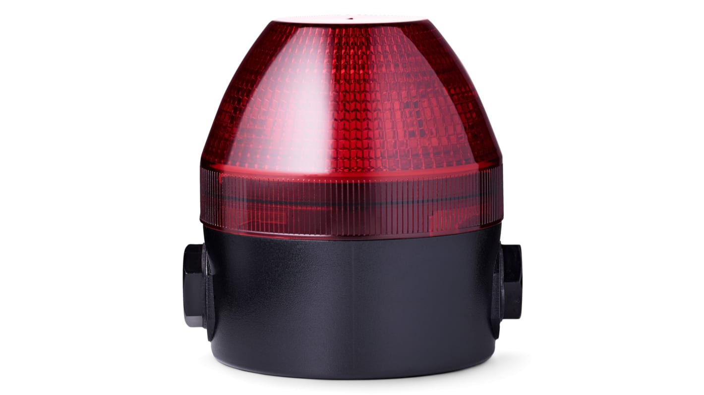 AUER Signal 440102408, segnalatore lampeggiante LED rosso, montaggio superficiale, IP65/67, 24-48 V, diametro 90 mm, altezza 101 mm.