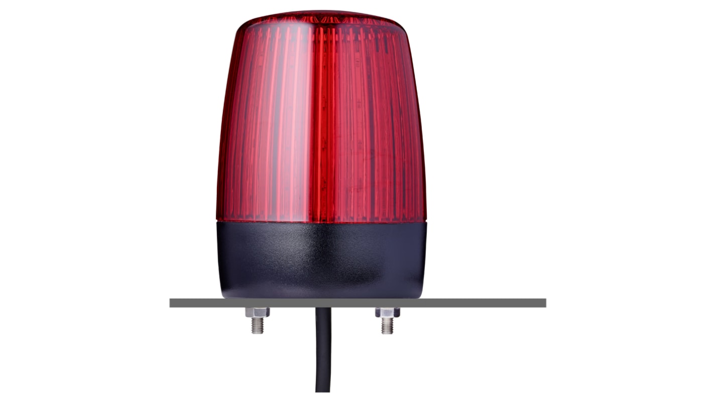 AUER Signal 860512405, segnalatore LED rosso multifunzione, montaggio superficiale, IP66/67, 24 V, altezza 101 mm, diametro 75 mm.