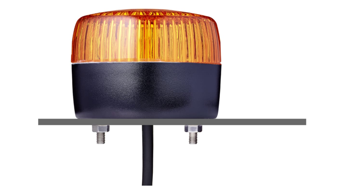 AUER Signal 861501405, segnalatore LED ambra, montaggio superficiale, IP66/67, 24 V, altezza 55 mm, diametro 75 mm.