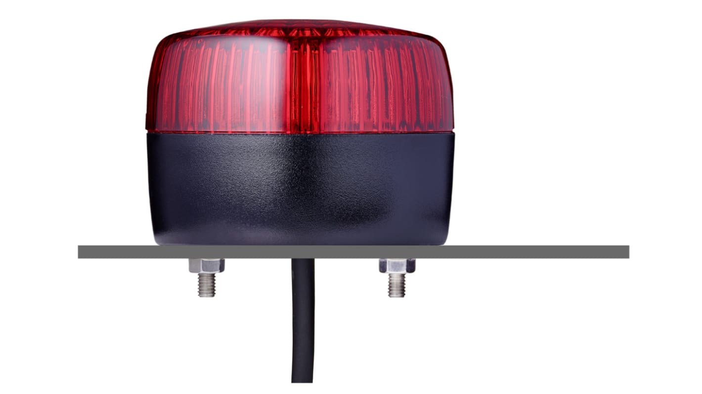 AUER Signal 861502313, segnalatore LED rosso fisso, montaggio superficiale, IP66/67, 230 V, altezza 55 mm, diametro 75 mm.