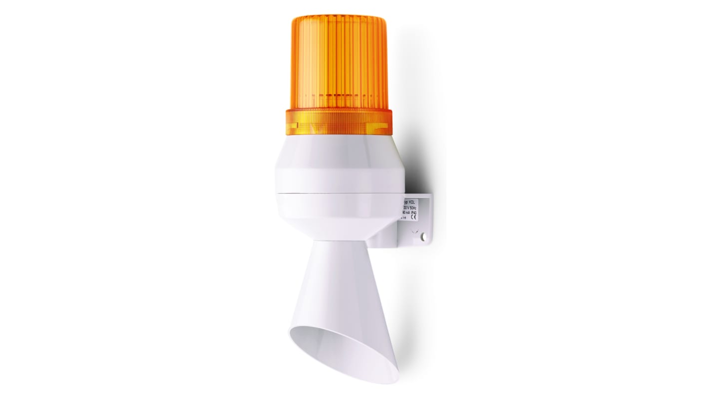 AUER Signal 710111113, segnalatore acustico e luminoso KLL, 230 V, IP43, montaggio verticale, 92 dB, custodia ABS grigia.