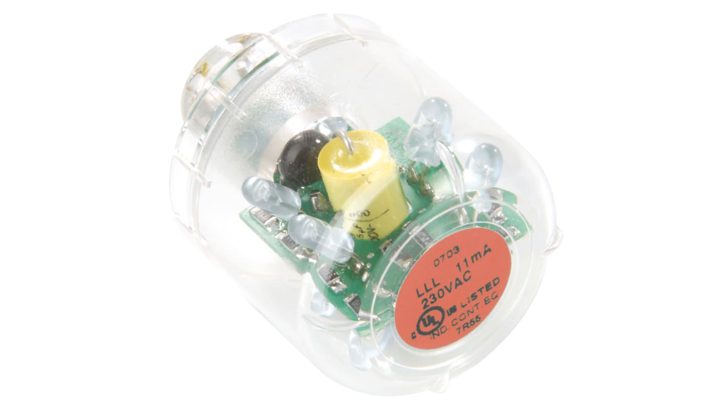 Lampadina LED ambra AUER Signal 893001405, tipo BA15d, 24 V, 29 mA, luce fissa, resistente a vibrazioni, durata 100000 ore.